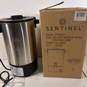 Sentinal 30 Cup Coffee  Tea Brewing System Single Wall Urn Percolator NEW IN BOX